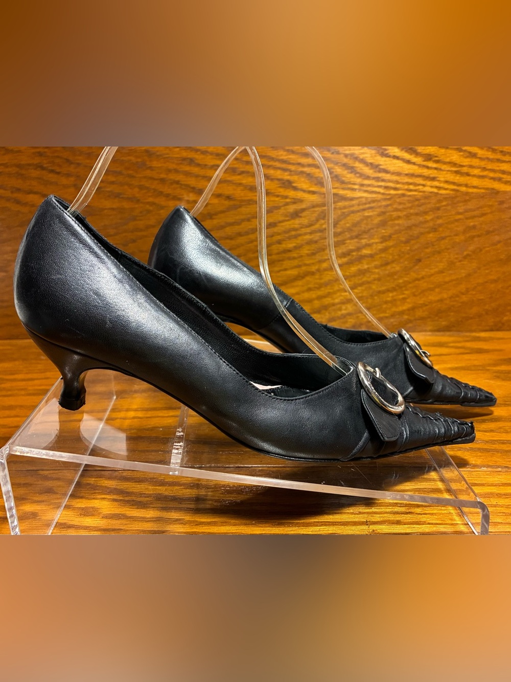 Y2K VTG D&G Dolce & Gabbana Buckle Pointed Toe Kitten Heel Pumps EU 35.5 US 5.5 - Picture 4 of 16